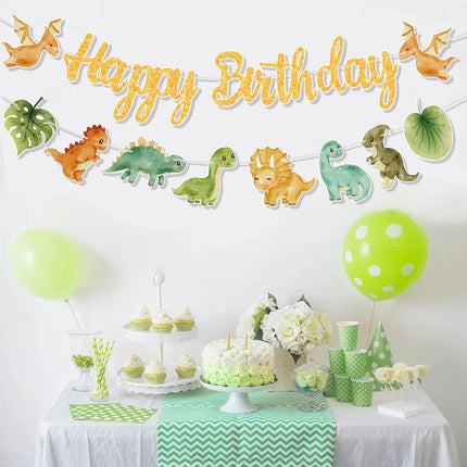 Cartoon Dinosaur Theme Disposable Tableware Dinosaur Birthday Decoration Kids Baby Shower Jungle Safari Birthday Party Supplies