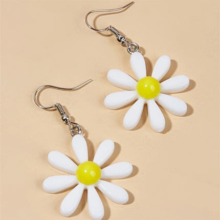 Big Resin White Daisy Dangle Earring for Women New Simple  Bellis Perennis Sunflower Daily Ear Jewelry Wholesale Christmas Gift