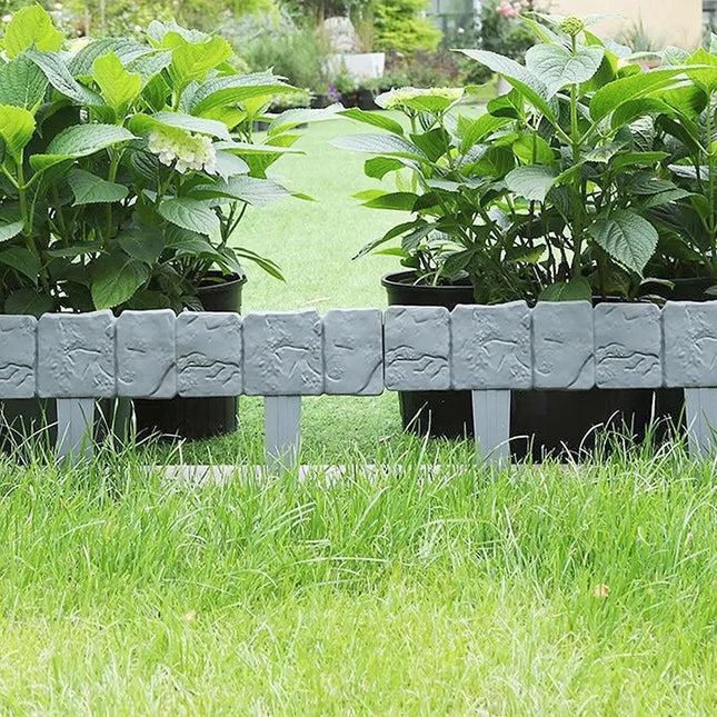 5-10pcs Garden Fence Imitation Stone Plant Support Stake Outdoor Edging Decorative Border DIY Lawn Yard Landscape Plant Fence