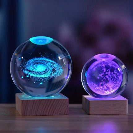 6/8cm 3D Crystal Ball Solar Planet System Globe Astronomy Gift For Children Home Bedroom Decoration