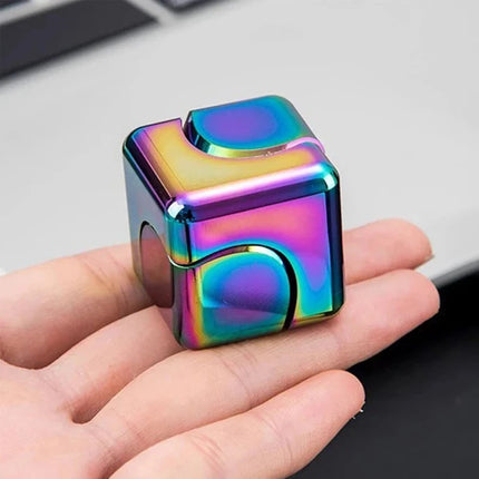 Square Decompression Spinning Top Dice Antistress Toys Metal Fidget Spinner ADHD Autism Brinquedos Para Alívio Do Estresse