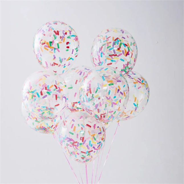 15pcs 12inch Rainbow Confetti Balloons Ice Cream Mixed Color Balloon Wedding Anniversary Decoration Birthday Party Baby Shower