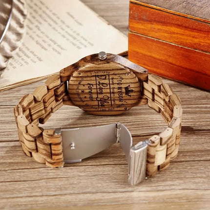 Wood Watch for Men and Women Luxury Quartz Fashion Casual Couple Wristwatches Chronograph Watches