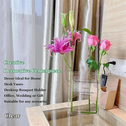 Clear Book Vase Transparent Book Flower Vase Book Vases For Flowers Bookshelf Decor Planter For Floral Arrangement Home Decor