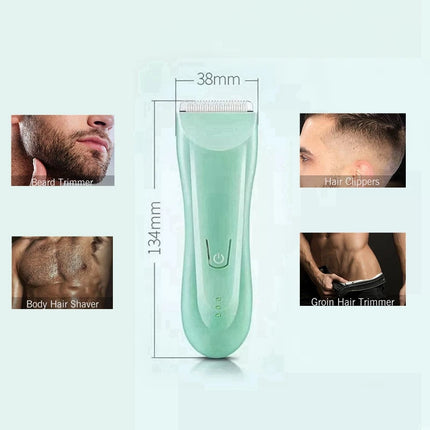 Washable Groin & Body Trimmer For Men & Women Electric Face Beard Hair Trimmer Rechargeable Pubic Ball Shaver & Body Groomer