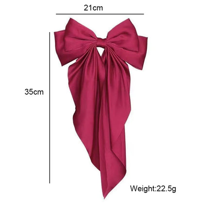 Bow Ribbon Hair Clip for Women Bowknot Barrettes Girls Solid Stain Spring Ponytail Clip Headband Hair Accessories Headwear Gift