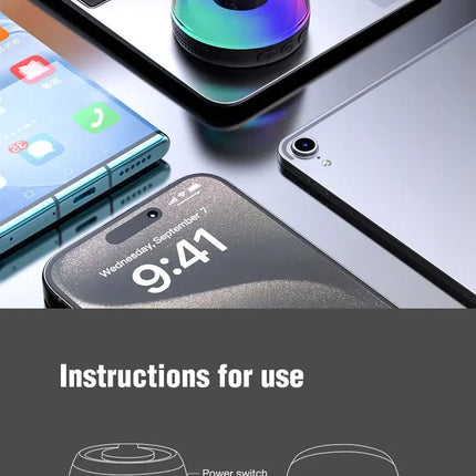 Magnetic Bluetooth Speaker RGB Mini Portable Speaker Magnetic Phone Holder Ring Wireless Sound Box Bluetooth Speaker Tower