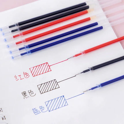 50Pcs/Lot Gel Pen Refills 0.5mm Red Blue Black Ink Refill Office Signature Rods School Stationery Writing Supplies Handle Needle