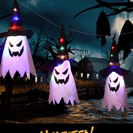 Halloween Theme LED Lights Pumpkin Ghost Lights String for Courtyard Store Hanging Decorations Terror Atmosphere Party Decor