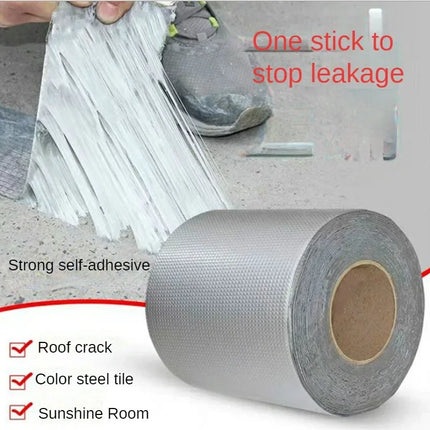 Aluminum Foil Butyl Rubber Tape 5M/10M High Temperature Super Resistant Waterproof Self Adhesive Wall Crack Roof Pipe Repair