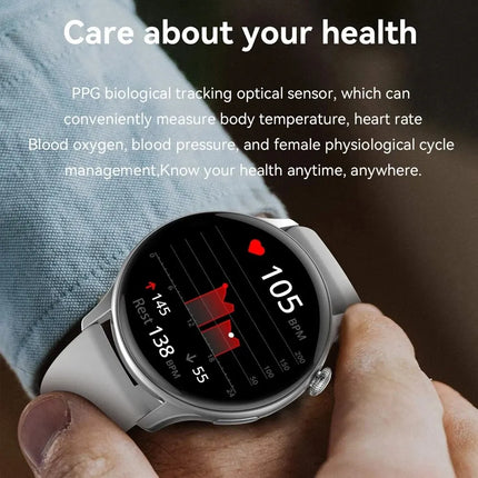 Smart Watch HK85 AMOLED 1.43" BT Call Health Monitoring Always on Display Men Women Tracking Fitness Sports Smartwatch