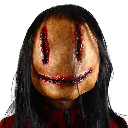 Sexy Smiling Faceless Ghost Face Killer Latex Full Face Masks Halloween Mask Horror Cosplay Party Grimace Dress Costume  Props