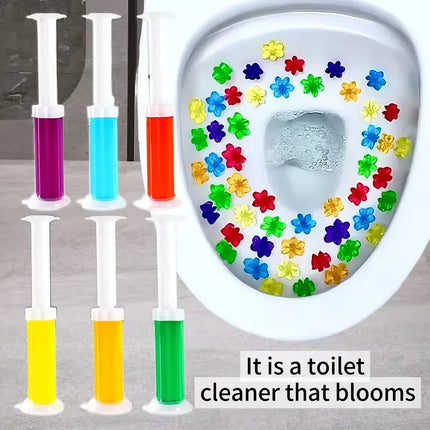 Color Flower Toilet Cleaner Gel Syringe Aromatic Drain Toilet Cleaning Detergent Air Freshener Remove Odor Home Bathroom Supply