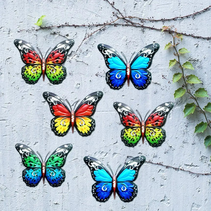 Butterfly Lizard Metal Animal Wall Decor Art Craft Sculpture Hang Indoor Outdoor for Home Garden Office Landscape Decoration