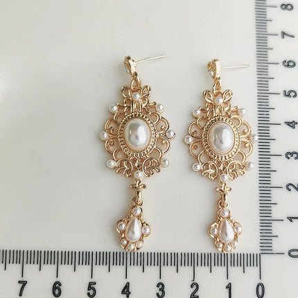 Baroque Pearl Stud Earrings with Vintage Charm