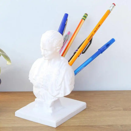 Funny Julius Caesar Pencil Holder Creative synthetic resin Ides Of March Pen Stand Creative Desk Storage Ornaments