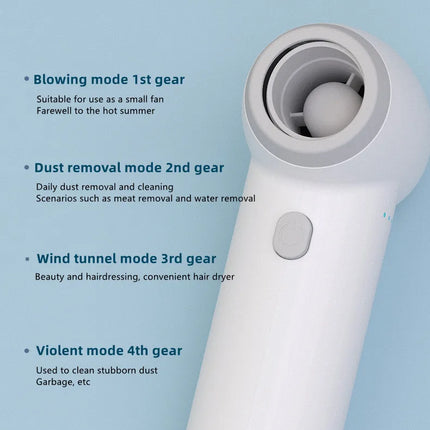 Wireless Hair Dryer Portable Outdoor Dust Remover Handheld Turbine Fan Computer Keyboard Car Cleaning Supplies USB Charging