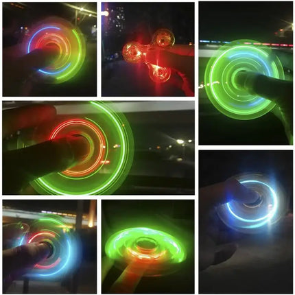 Plastic Material Fingertip Gyro Crystal Energy-saving LED Luminous Transparent Flash Decompression Children's Toy Gift For Kids