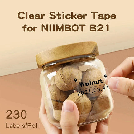 Niimbot Transparent Stickers Label Printer Stickers Portable Printer Thermal Label Waterproof Stickers Fast Printing For B1/B21