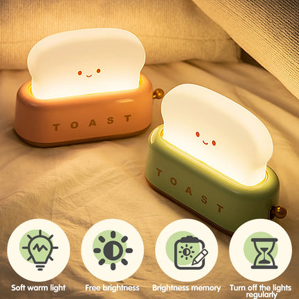 Cute Bread Light LED Night Lamp Baby Sleeping Bedside Warm Lamp for Home Nursery Bedroom Ambient Light Lactation Illumination