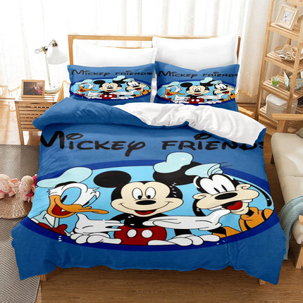 Mickey  Cute Printed Cartoon Quilt Duvet Cover Set Bedding Twin 3-Piece 1 3D Children'S