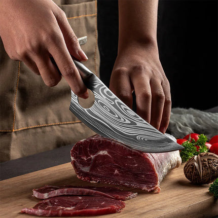 Butcher Boning Knife Hand Forged Blade Kitchen Knives Cleaver Meat Fruit Fish Slicing Knife Chef BBQ Cooking Knife Steel Handle