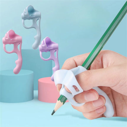 Children's 5 Fingers Silicone Pencil Pen Holder Children Writing Learning Tool Stationery Grip Posture School Correction Device