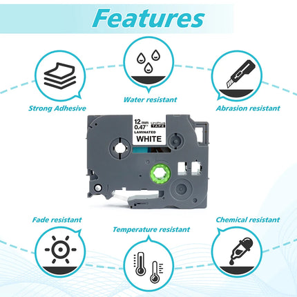 6/9/12/18/24/36mm Label Sticker Compatible Brother Label Tape 12mm tz Tape Laminated Tape for Brother P Touch Labeling Machine