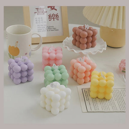 Ins Style Bubble Cube Candle Handmade Scented Candle Aromatherapy Soy Wax Candle Wedding Birthday Candles Party Home Decoration