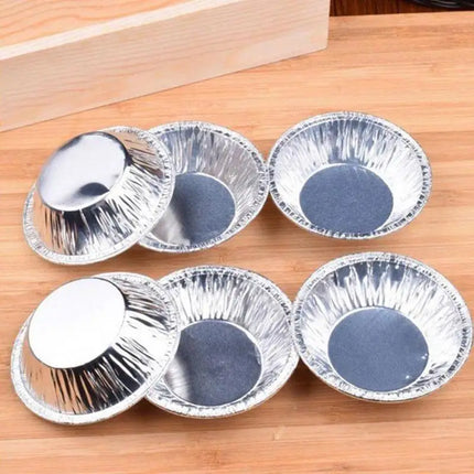 New 100pcs Disposable Aluminum Foil Tart Pan Mini Pot Plate Tin Pie Bake Tart Pan Tray O0f0