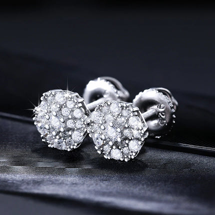 S925 Moissanite Stud Earrings For Women Exquisite Ear Studs Dazzling Earrings Passed Diamond Test Fashion Style Sterling Silver