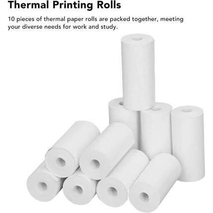 10 Rolls Printable Paper Rolls Mini Printer Paper Thermal Label 57 X 25mm White Printable Heat Sensitive Thermal Paper Rolls