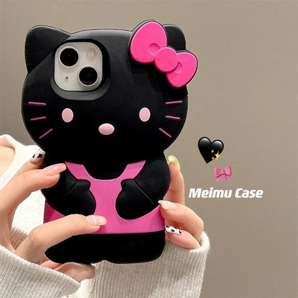 Sanrio Hello Kitty 3D Stereoscopic Phone Case For IPhone 15 14 13 12 11 Pro Max Mini XR XS 7 8 Plus Silicone Soft Back Cover Y2K