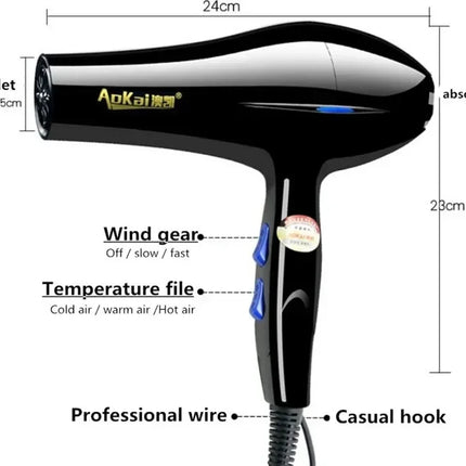 220V Hair Dryer Professional 2200W Gear Strong Power Blow Hair Dryer Brush For Hairdressing Barber Salon Tools Hair Dryer Fan