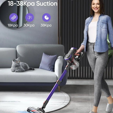 450W 38000Pa Powerful Cordless Vacuum Cleaner Wireless Handheld For Home Appliance with Touch Screen 55 Min Runtime