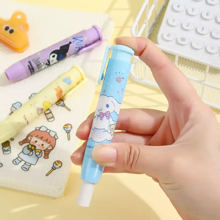 Sanrio Cartoon Retractable Press Eraser Hello Kitty/Kuromi Stationery Kindergarten School Children Special Cute Creative Rubber