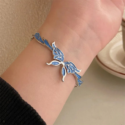 Fashion Dreamy Fantasy Blue Butterfly Bracelet Female Exquisite Bracelet 2023 New Fairy Temperament Versatile Hand Jewelry Gifts