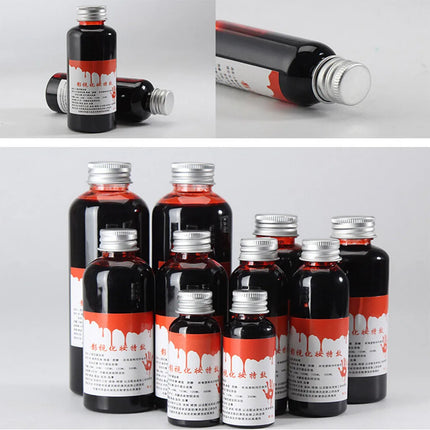 1 Bottles Halloween Emulation Fake Props Makeup Blood 30-100ml Blood Whole Cosplay Prank Props Makeup Person Plasma Fake 2024