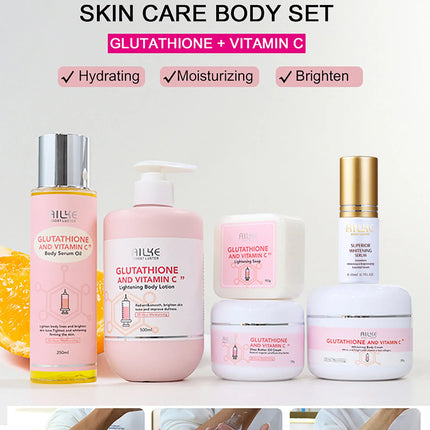 AILKE Brightening Skin Care Set, With Vitamin C, Glutathione, Deep Moisturizing, Smooth Soft Skin, Improve Skin Radiance