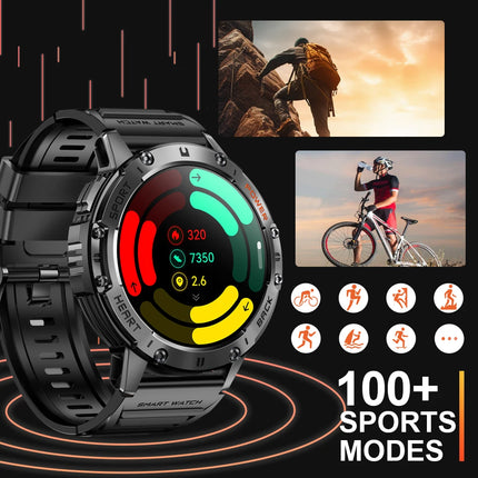 MELANDA 1.43Inch AMOLED Screen Bluetooth Call Flashlight 530mAh Outdoor Smart Watch Sports Health Monitoring For Android IOS K65