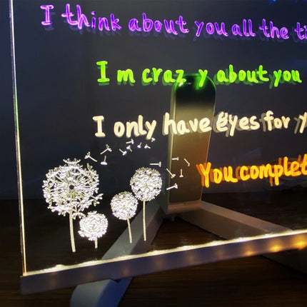 Personalized LED Lamp Acrylic Message Note Board Erasable Children‘s Drawing Board Lovely Bedroom Night Light Kids Birthday Gift