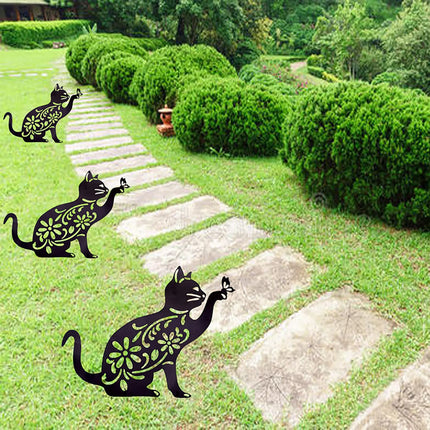 Yard Art  Cat Garden Inserts Acrylic  Hollow Inserts Courtyard Yard Decoration  For Outdoor Garden Theme  Festival  Decoration