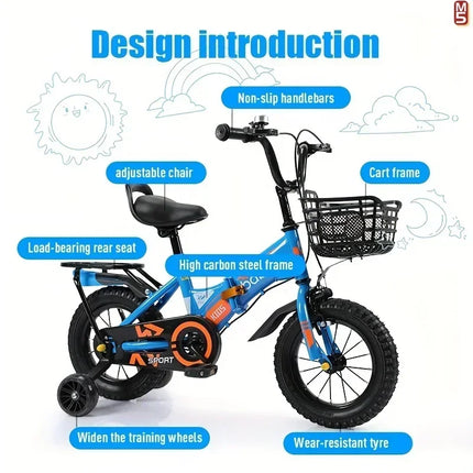 12-20Inch Foldable Bike Bicycle Trailer with Adjustable Seat Safety Wheels Protective Fenders Bike Birthday Gift for Kids