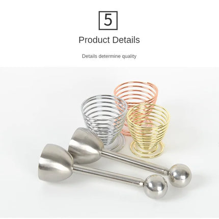 1pc Spring Egg Holder Cup Stainless Steel Elastic Steamed Egg Rack Rice Layer  Boiled Egg Storage Stand Tray Kitchen Tools