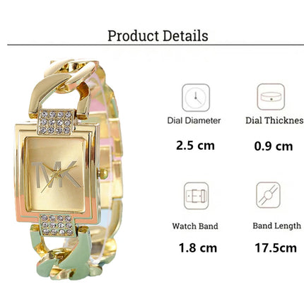 Luxury Brand Women's Watch Fashion Elegant Style Metal Strap Square Trendy Quartz Watch for Women Woman's Wristwatch Clock