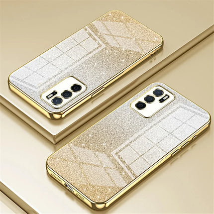 Gradient Glitter Plating Clear Phone Case For Samsung Galaxy A55 A35 A25 A15 A05 A05S A54 A34 A24 A14 A04s Soft Silicone Cover