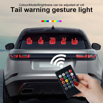 New LED Illuminated Gesture Light Car Finger Light With Remote Road Rage Signs Middle Finger Gesture Light Hand Lamp Three Model