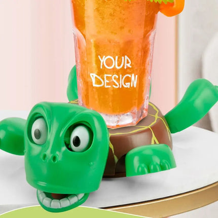 Press To Sound Panicked Turtle Coaster Gaping Eyes Creative Turtle Base Cup Mat Frightened Non-slip Water Cup Pad Cafes