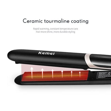 Kemei Electric Hair Straightener KM-2219 Wholesale Good Price Hair Iron With Infrared Ray Hair Straightener And Curler