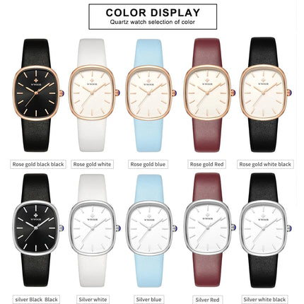 WWOOR 2024 Women Watch Fashion Leather Quartz Bracelet Watch Top Brand Luxury Waterproof Ladies Wristwatch Montre Femme Feminino